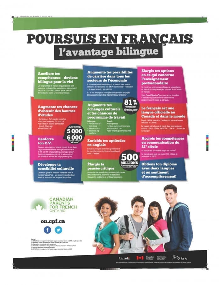Poursuis en Français l’avantage bilingue Poster (19” x 25”)